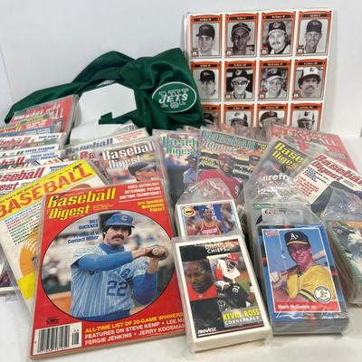 LOT 39: Sports Memorabilia - Mark Sanchez N.Y. Jets Jersey, Baseball Digest Magazine Collection - Baseball, Football Basketball Cards