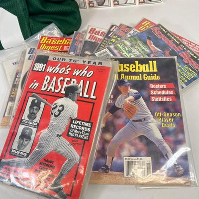 LOT 39: Sports Memorabilia - Mark Sanchez N.Y. Jets Jersey, Baseball Digest Magazine Collection - Baseball, Football Basketball Cards