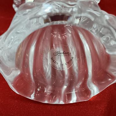 LOT 43: Waterford Happy Anniversary Stem Vase and USO Tree Ornament with Gorham Crystal Ornaments & Mikasa Tea Light Holders