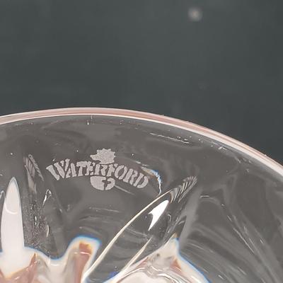 LOT 43: Waterford Happy Anniversary Stem Vase and USO Tree Ornament with Gorham Crystal Ornaments & Mikasa Tea Light Holders