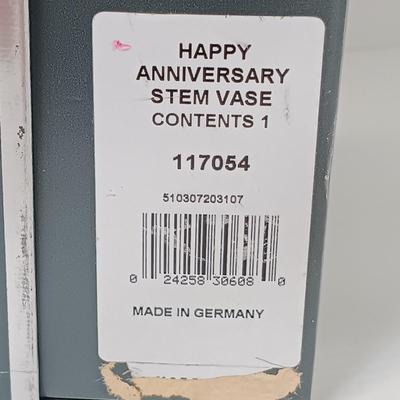 LOT 43: Waterford Happy Anniversary Stem Vase and USO Tree Ornament with Gorham Crystal Ornaments & Mikasa Tea Light Holders