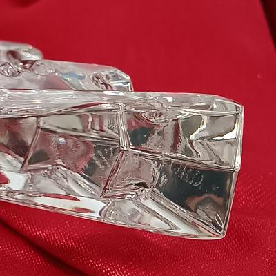 LOT 43: Waterford Happy Anniversary Stem Vase and USO Tree Ornament with Gorham Crystal Ornaments & Mikasa Tea Light Holders