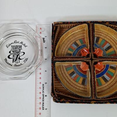 LOT 49: Quality Importers Trading Co Humidor with Vintage Ashtrays