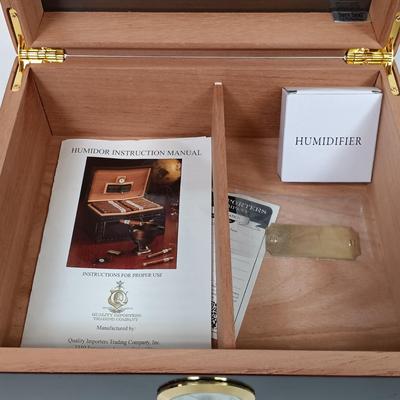 LOT 49: Quality Importers Trading Co Humidor with Vintage Ashtrays