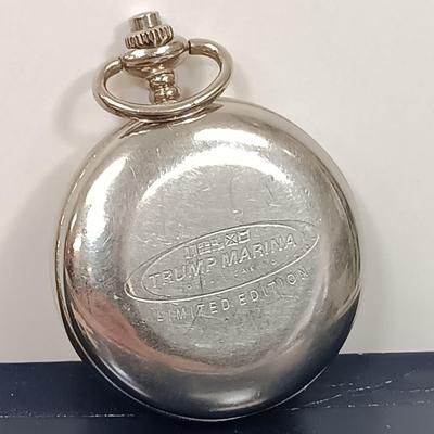 LOT 50: Trump Marina Limited Edition Pocket Watch, U.S. Flag in Box & More