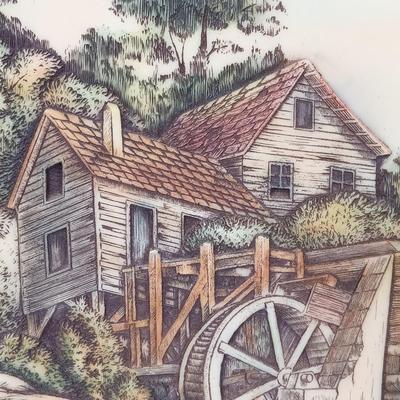 LOT 51: Artini Engraving Handpainted 4D Wall Art, Brass Box & Arnart Creation Porcelain Wall Plaque