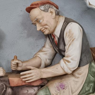 LOT 51: Artini Engraving Handpainted 4D Wall Art, Brass Box & Arnart Creation Porcelain Wall Plaque