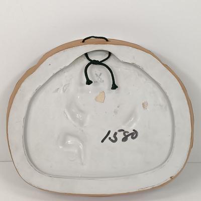 LOT 51: Artini Engraving Handpainted 4D Wall Art, Brass Box & Arnart Creation Porcelain Wall Plaque