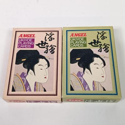 LOT 52: Japanese Porcelain Lustreware, Angel Brand Ukiyoe Playing Cards & More