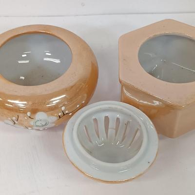 LOT 52: Japanese Porcelain Lustreware, Angel Brand Ukiyoe Playing Cards & More