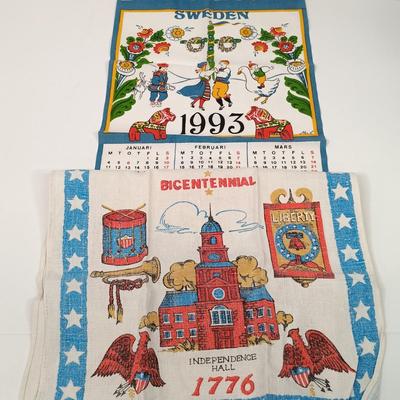 LOT 53: Vintage Calendar Tea Towels and Wall Art