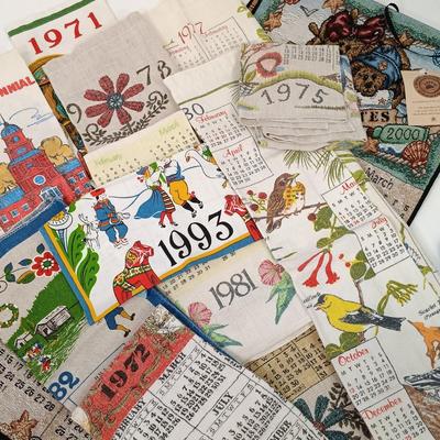 LOT 53: Vintage Calendar Tea Towels and Wall Art
