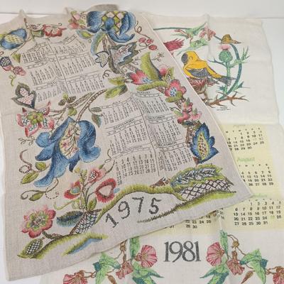 LOT 53: Vintage Calendar Tea Towels and Wall Art