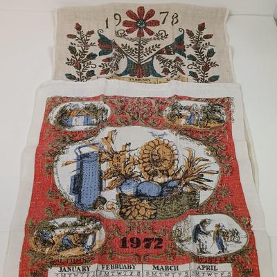 LOT 53: Vintage Calendar Tea Towels and Wall Art