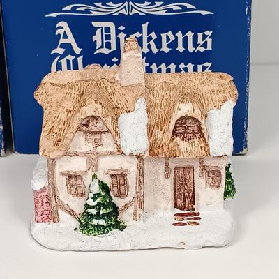 LOT 58: Set of (5) Hand-Painted Miniature A Dickens Christmas Houses