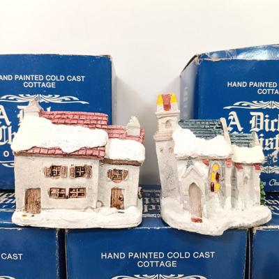 LOT 58: Set of (5) Hand-Painted Miniature A Dickens Christmas Houses