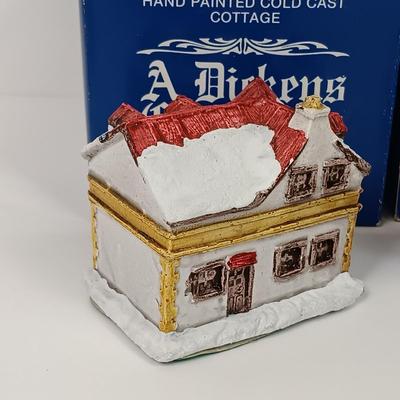 LOT 58: Set of (5) Hand-Painted Miniature A Dickens Christmas Houses