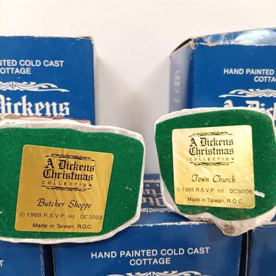 LOT 58: Set of (5) Hand-Painted Miniature A Dickens Christmas Houses
