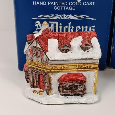 LOT 58: Set of (5) Hand-Painted Miniature A Dickens Christmas Houses
