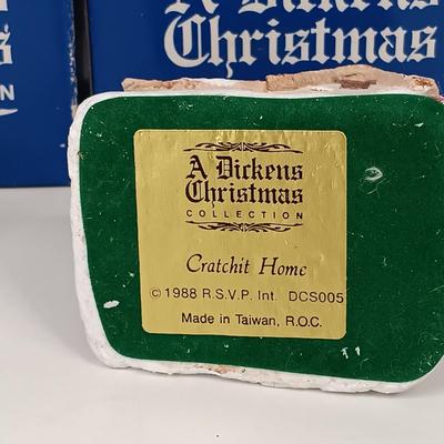 LOT 58: Set of (5) Hand-Painted Miniature A Dickens Christmas Houses