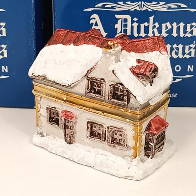 LOT 58: Set of (5) Hand-Painted Miniature A Dickens Christmas Houses