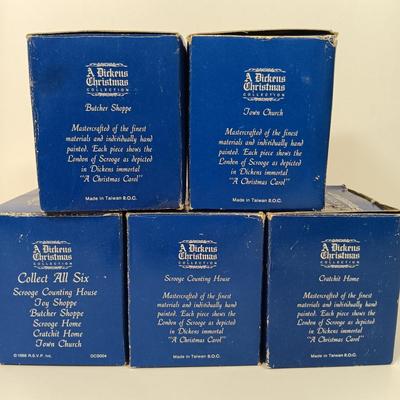 LOT 58: Set of (5) Hand-Painted Miniature A Dickens Christmas Houses