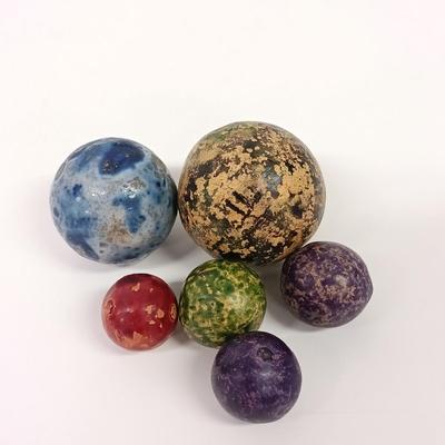 LOT 63: Vintage Marble Collection: Including Several Clay Marbles