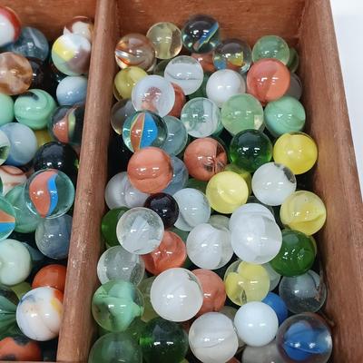 LOT 64: Vintage Marble Collection: Including Several Uranium Glass Marbles