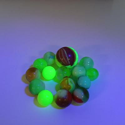 LOT 64: Vintage Marble Collection: Including Several Uranium Glass Marbles