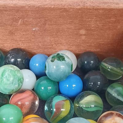 LOT 64: Vintage Marble Collection: Including Several Uranium Glass Marbles