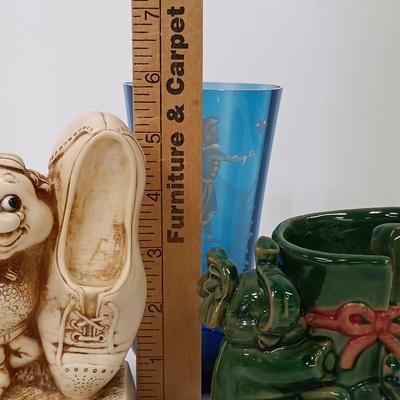 LOT 65: Mary Gregory Cobalt Blue Vase, Lucky Elephant Vase, Russ Berrie Figurine & More