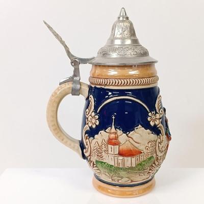 LOT 66: Goebel Hummel Sister Figurine, Shawnee Pennsylvania Dutch Creamer & German Made Steins