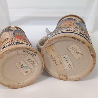 LOT 66: Goebel Hummel Sister Figurine, Shawnee Pennsylvania Dutch Creamer & German Made Steins