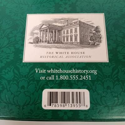 LOT 68: Large Mercury Glass Bear Ornament, Clothique Patriotic Santa Ornament, Limoges Plate & More