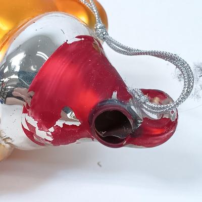 LOT 68: Large Mercury Glass Bear Ornament, Clothique Patriotic Santa Ornament, Limoges Plate & More