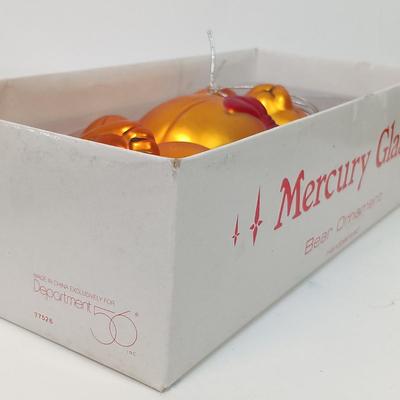 LOT 68: Large Mercury Glass Bear Ornament, Clothique Patriotic Santa Ornament, Limoges Plate & More