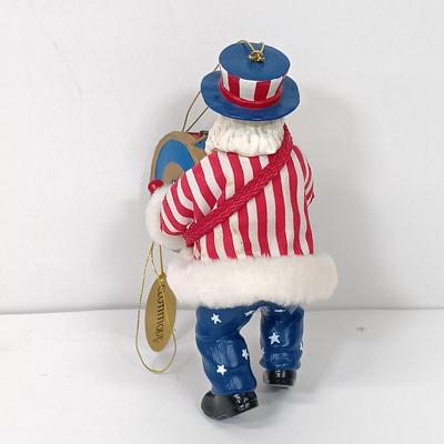 LOT 68: Large Mercury Glass Bear Ornament, Clothique Patriotic Santa Ornament, Limoges Plate & More