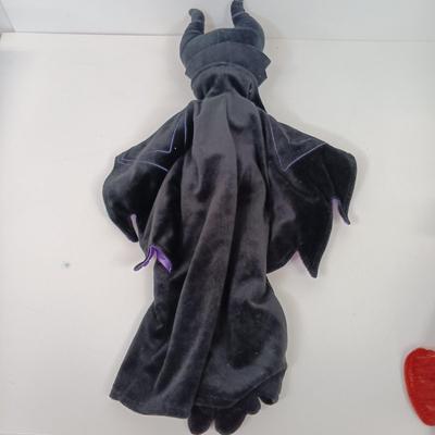 LOT 71: Disney Store 60th Anniversary Maleficant Dragon Plush with Sleeping Beauty, Prince and Maleficant Medium Plush