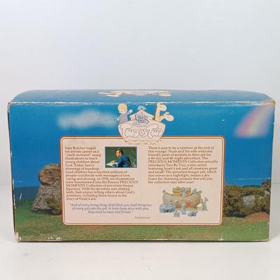 LOT 72: Precious Moments Noah's Ark Starter Set with All Aboard Birthday Figurines