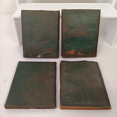 LOT 78: Set of (4) Little Leather Library Books with Vintage Ephemera