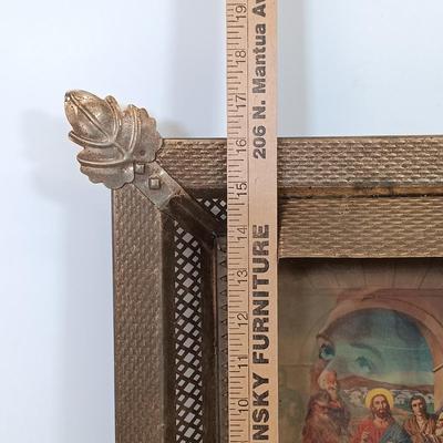 LOT 87: Vintage Metal Framed Lenticular of Jesus, Bible on Cassette, Vintage Ephemera & More