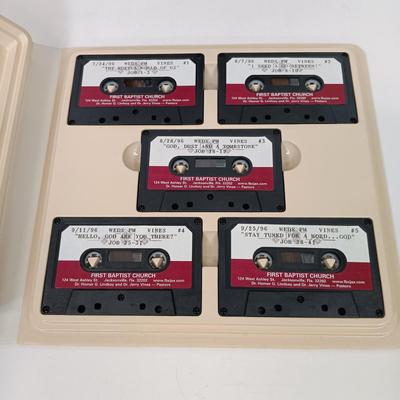 LOT 87: Vintage Metal Framed Lenticular of Jesus, Bible on Cassette, Vintage Ephemera & More