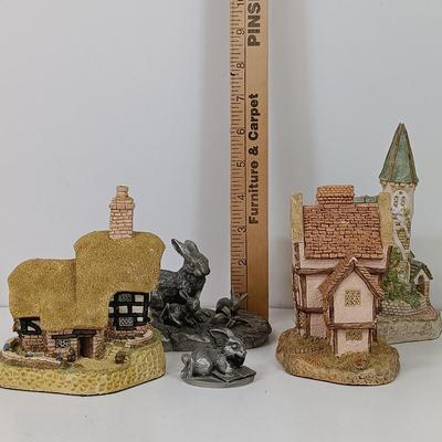 LOT 93: Country Collectibles - Signed Richard Teil Rabbit Sculpture, Williams Sonoma Plates & More