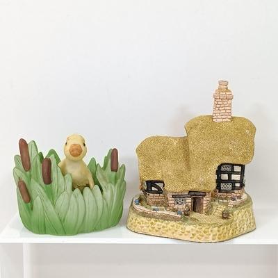 LOT 93: Country Collectibles - Signed Richard Teil Rabbit Sculpture, Williams Sonoma Plates & More