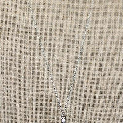 Metal Silver Tone CROSS with a Down Curved Cross-Brace & a Silver Tone Necklace Chain 17" L