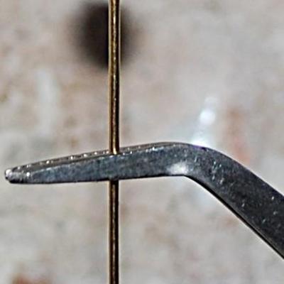 Single Faux White PEARL PIN (2¼" L) with Pin Guard on a Gold Tone Setting