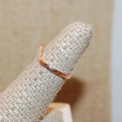 Size 6¼ Delicate Single Stone Ring & Rose Gold "V" and Gold Rose Band (1.3g)