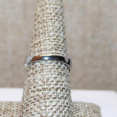 Size 7¼ Connected Yellow HEARTS Ring with Clear Stone Accents on a Silver Band (3.6g)