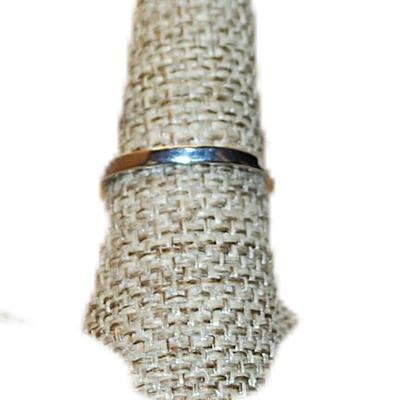 Size 8 Marked .925 Double "OPEN HEARTS" Ring with Small BLUE Stone Accent Rows on a Silver Band (2.1g)