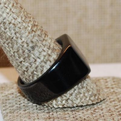 Size 11 All Black No Stones Stainless Steel Ring (16.2g)